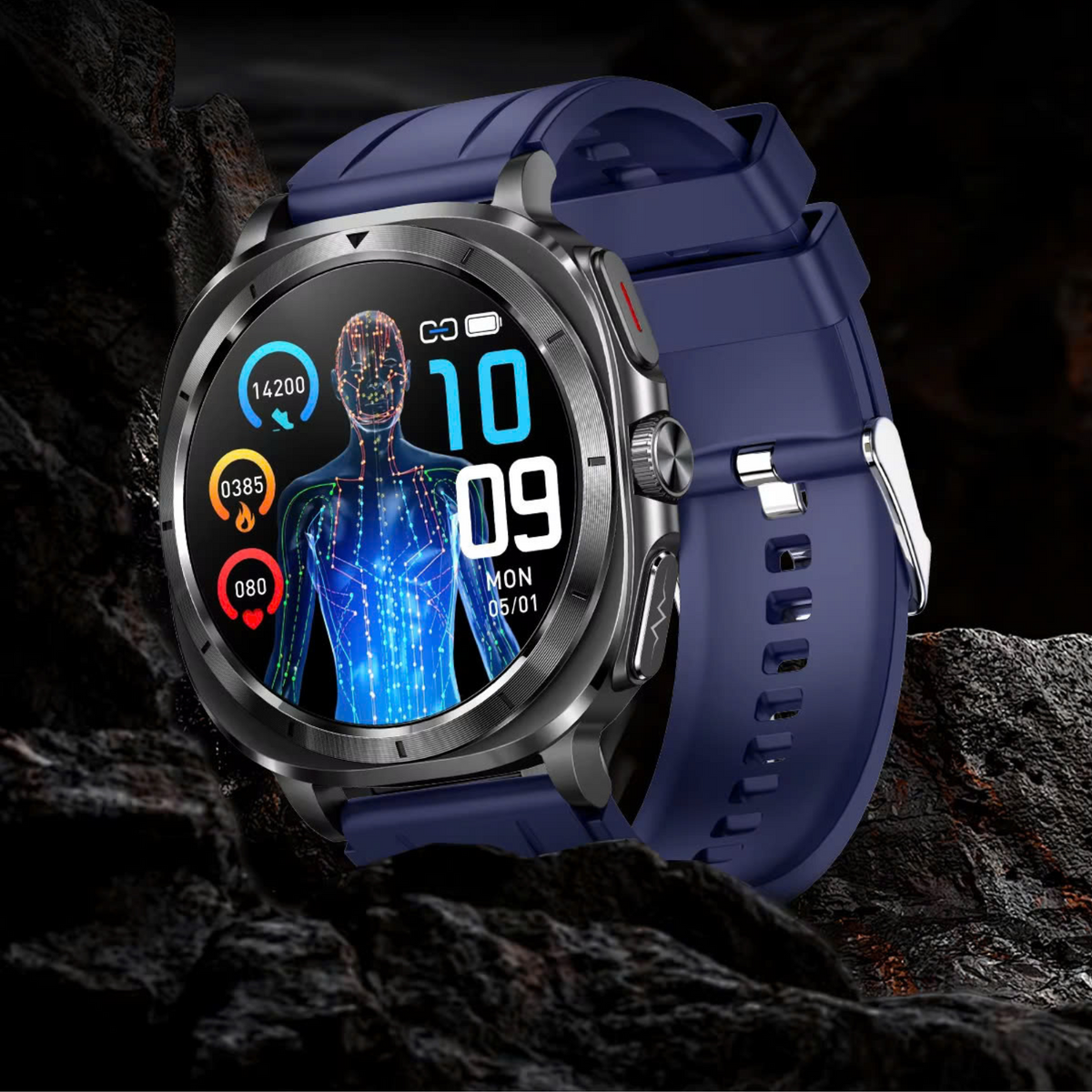 WaveTracker® Fettle - Smart Watch 1.43inch Amoled ECG Health Monitoring Voice Assistant SOS Outdoor Sports Fitness Tracker