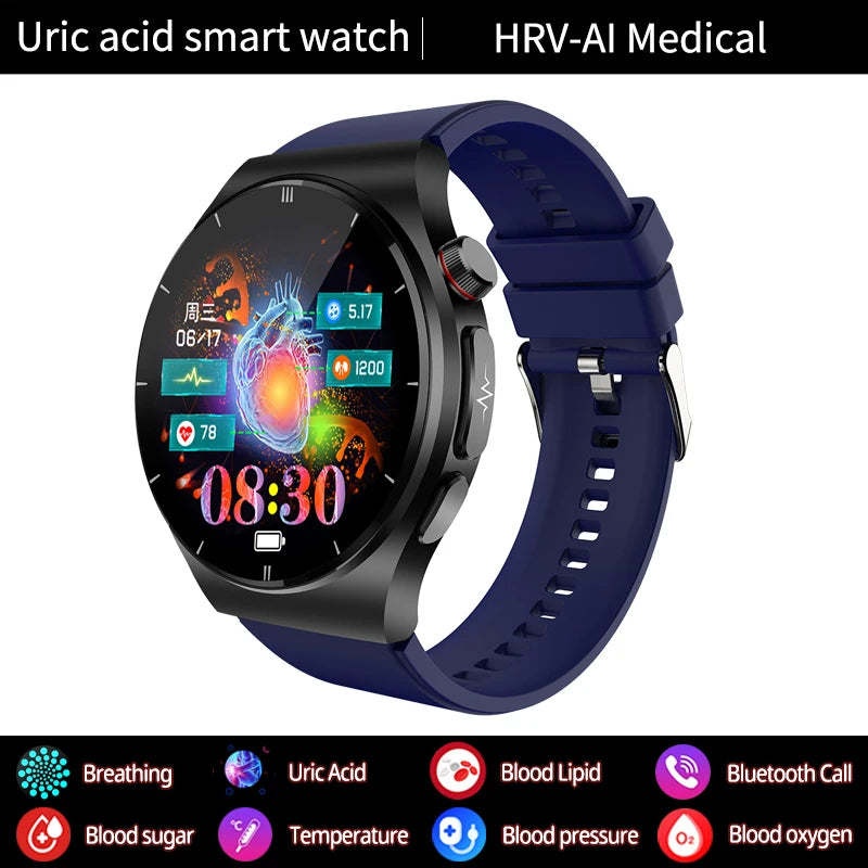 WaveTracker® PulseXplorer - Laser Treatment Smart Watch, Blood Sugar, Lipid and Uric Acid Medical Grade ECG+PPG Health Monitoring