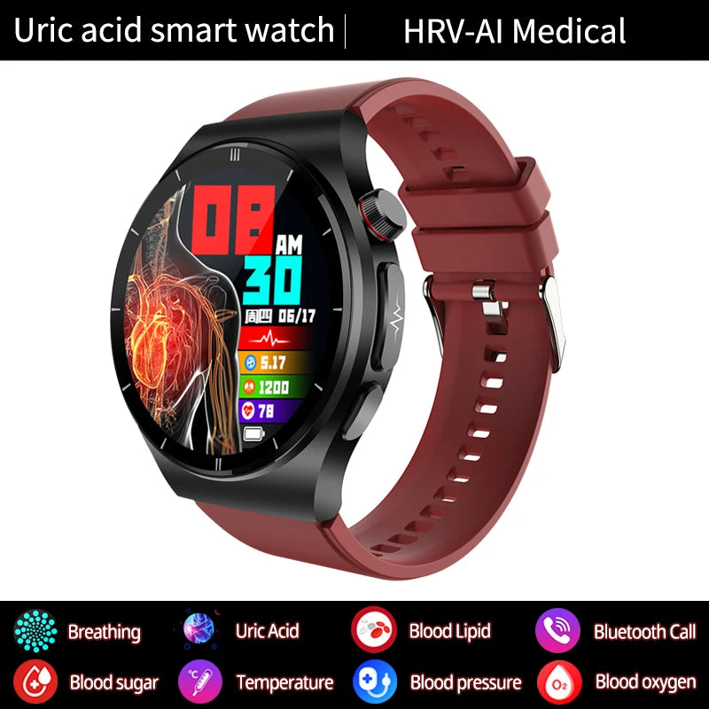 WaveTracker® PulseXplorer - Laser Treatment Smart Watch, Blood Sugar, Lipid and Uric Acid Medical Grade ECG+PPG Health Monitoring