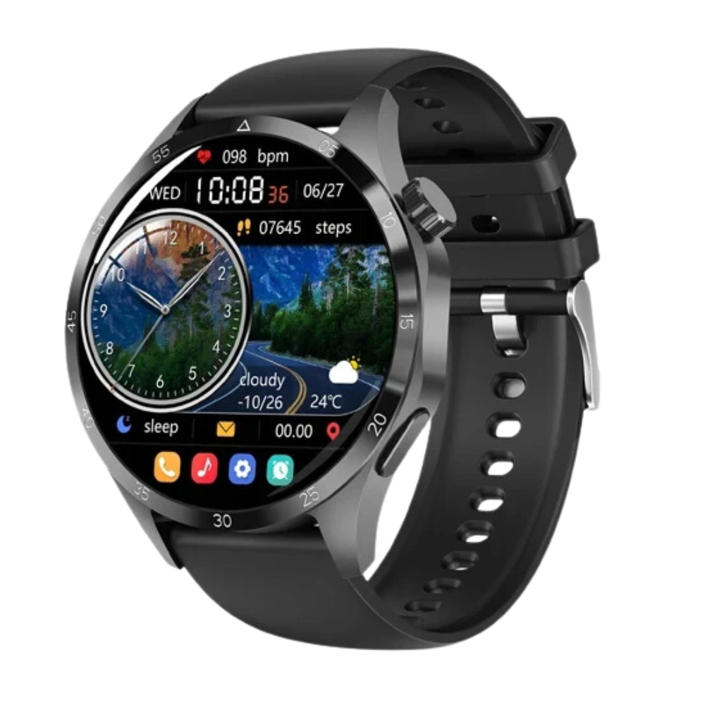 WaveTracker® VitaFlex Elite - Smart Watch Heart rate Health Monitor Bluetooth Call NFC GPS Tracker IP68 Waterproof SmartWatch
