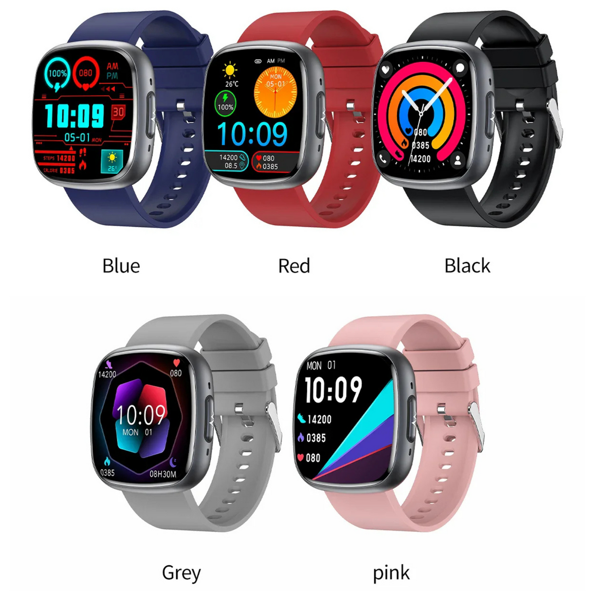 WaveTracker® Strength - Smart Watch Blood Pressure Health Monitoring Bluetooth Calling SOS Men Women Sport Fitness Tracker