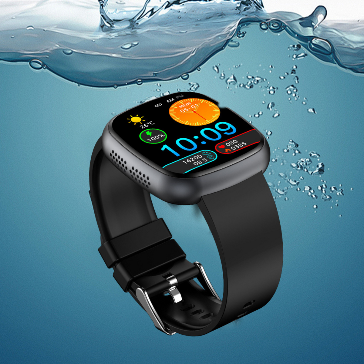 WaveTracker® Strength - Smart Watch Blood Pressure Health Monitoring Bluetooth Calling SOS Men Women Sport Fitness Tracker