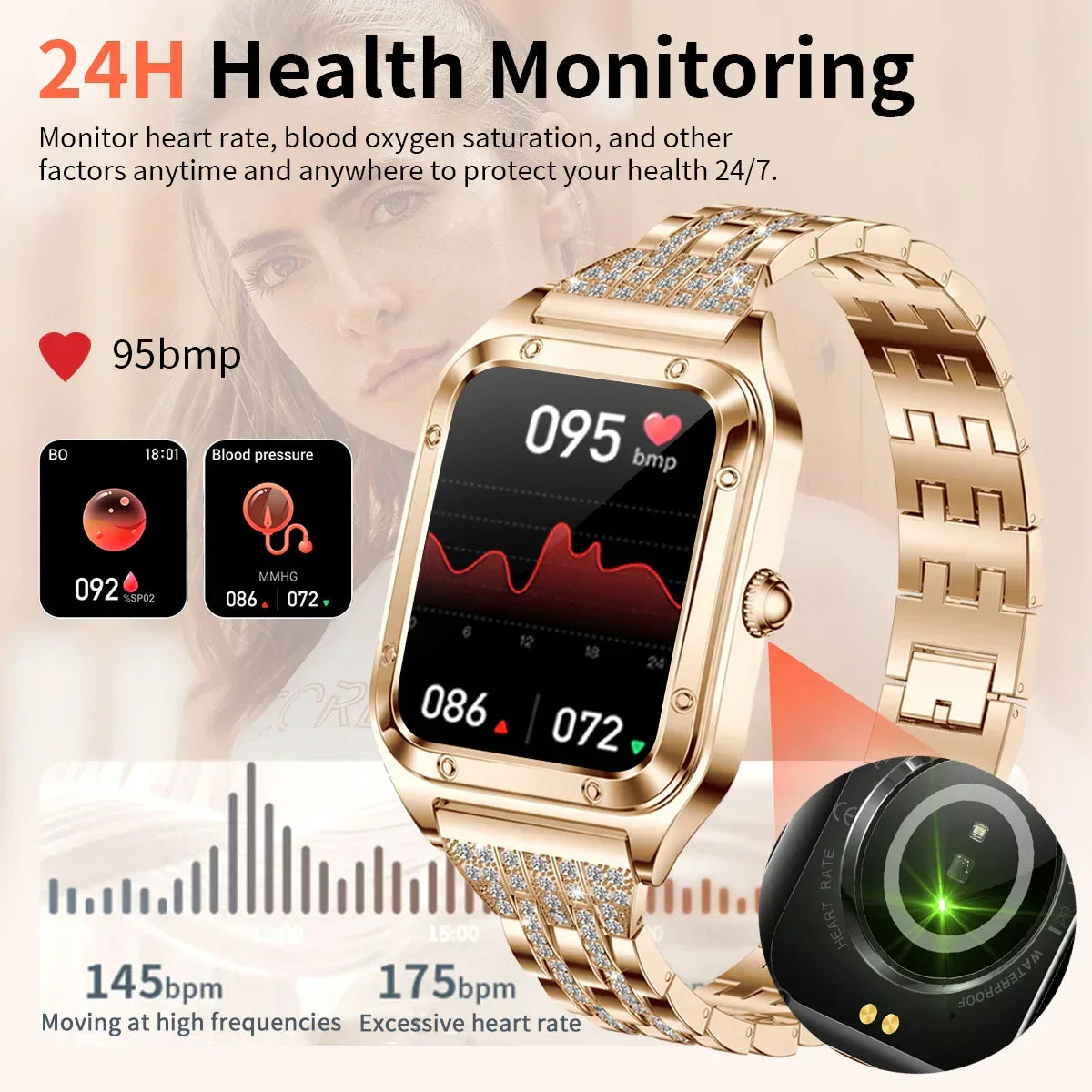 WaveTracker® Tender - Smart Watch Woman Sport Fitnes AI Voice Control