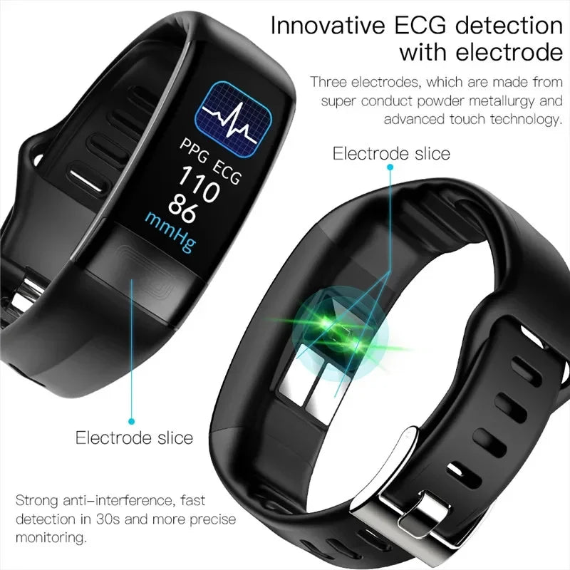 WaveTracker® Energy - Smart Bracelet Body Temperature Monitoring Smart Wristbands ECG PPG Smart Watch Heart Rate Blood Pressure