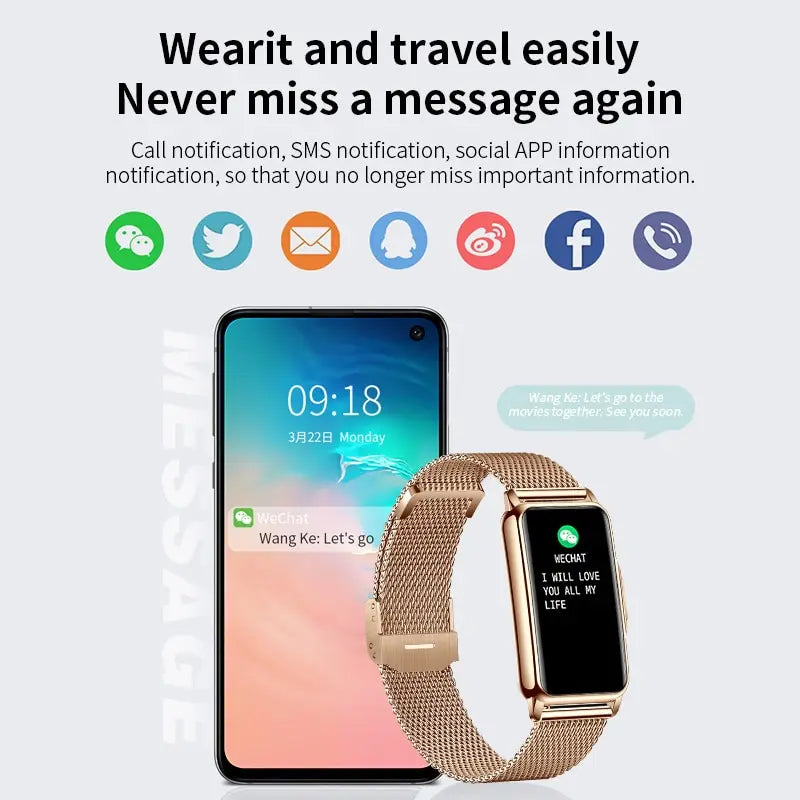 WaveTracker® Venus Pro - Smart Watch Women Full Touch Screen Bluetooth Call IP68
