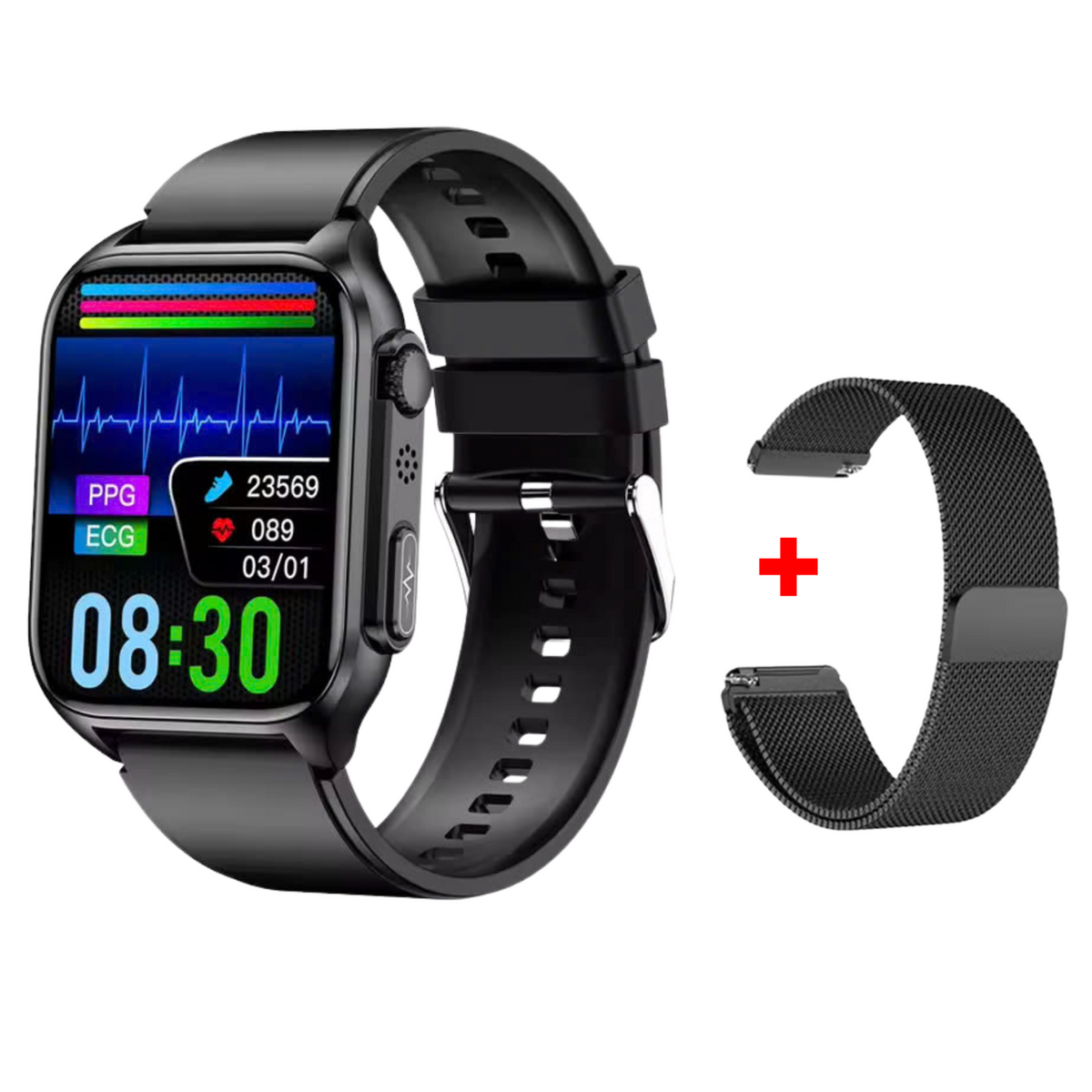 WaveTracker® Prime Ultra -  ECG Health Fitness Tracker Heart Rate Sleeping Monitor Smart Watch Waterproof IP67 Blood Glucose