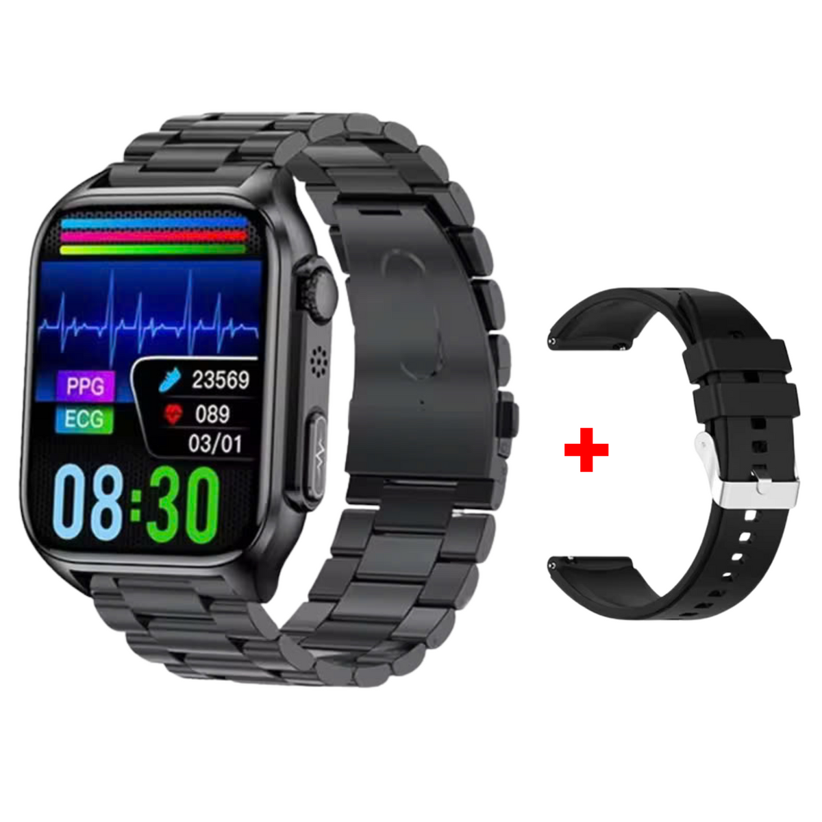 WaveTracker® Prime Ultra -  ECG Health Fitness Tracker Heart Rate Sleeping Monitor Smart Watch Waterproof IP67 Blood Glucose