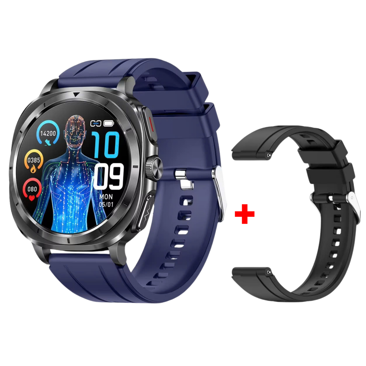 WaveTracker® Fettle - Smart Watch 1.43inch Amoled ECG Health Monitoring Voice Assistant SOS Outdoor Sports Fitness Tracker