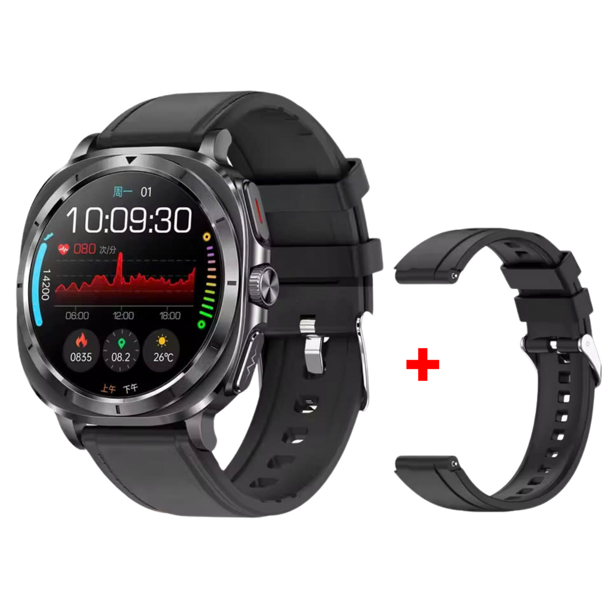 WaveTracker® Fettle - Smart Watch 1.43inch Amoled ECG Health Monitoring Voice Assistant SOS Outdoor Sports Fitness Tracker