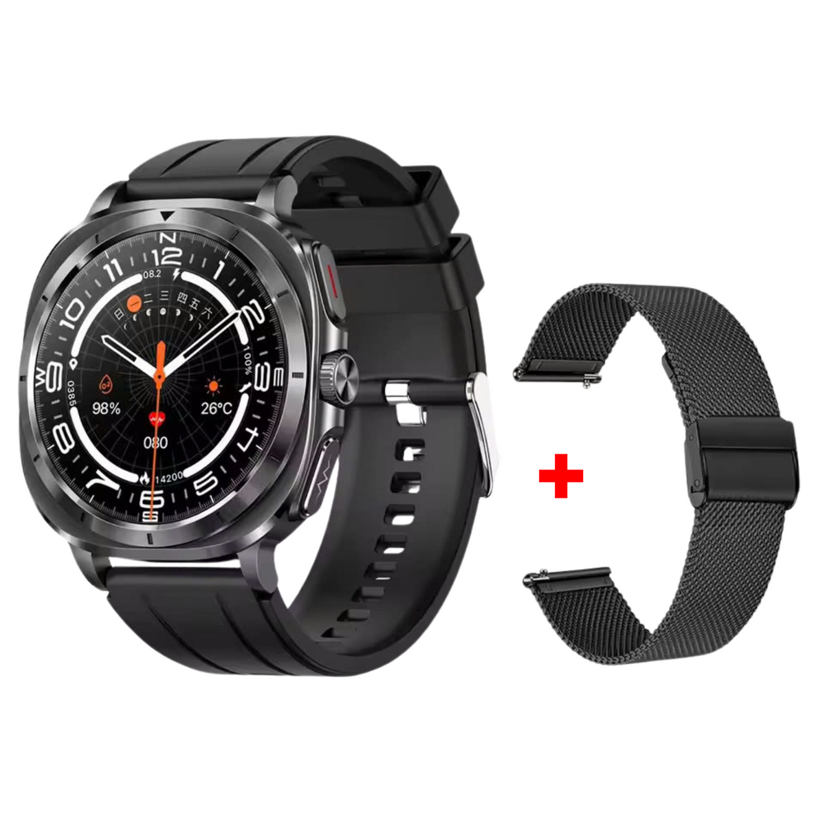 WaveTracker® Fettle - Smart Watch 1.43inch Amoled ECG Health Monitoring Voice Assistant SOS Outdoor Sports Fitness Tracker