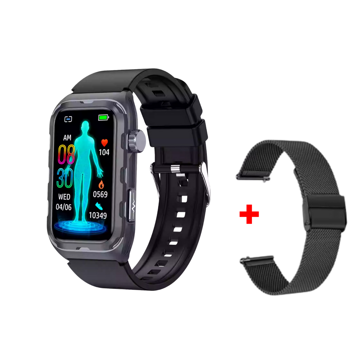 WaveTracker® Fitness - Smart Bracelet ECG Health Monitoring Blood Pressure Glucose Heart Rate Wristwatch