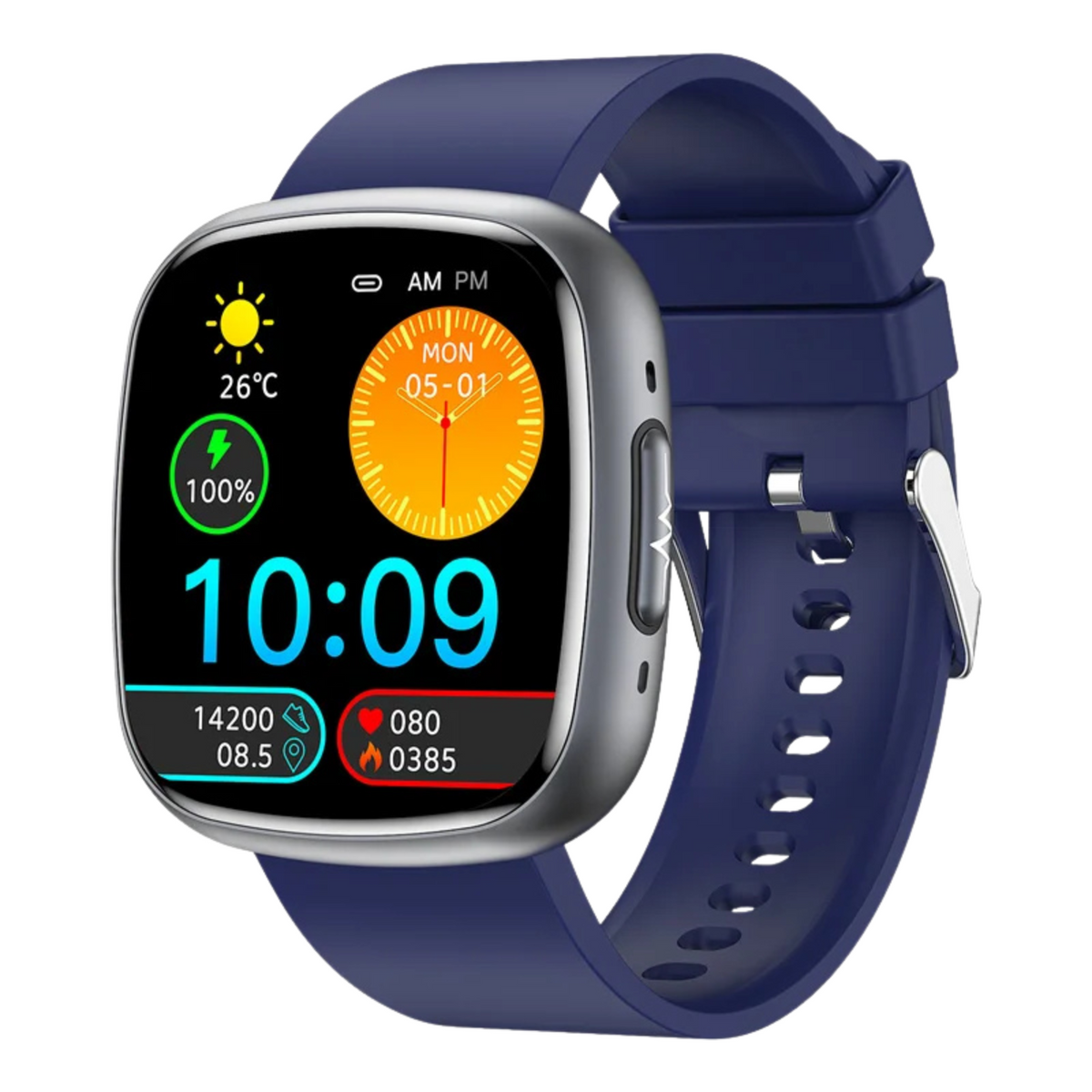 WaveTracker® Strength - Smart Watch Blood Pressure Health Monitoring Bluetooth Calling SOS Men Women Sport Fitness Tracker
