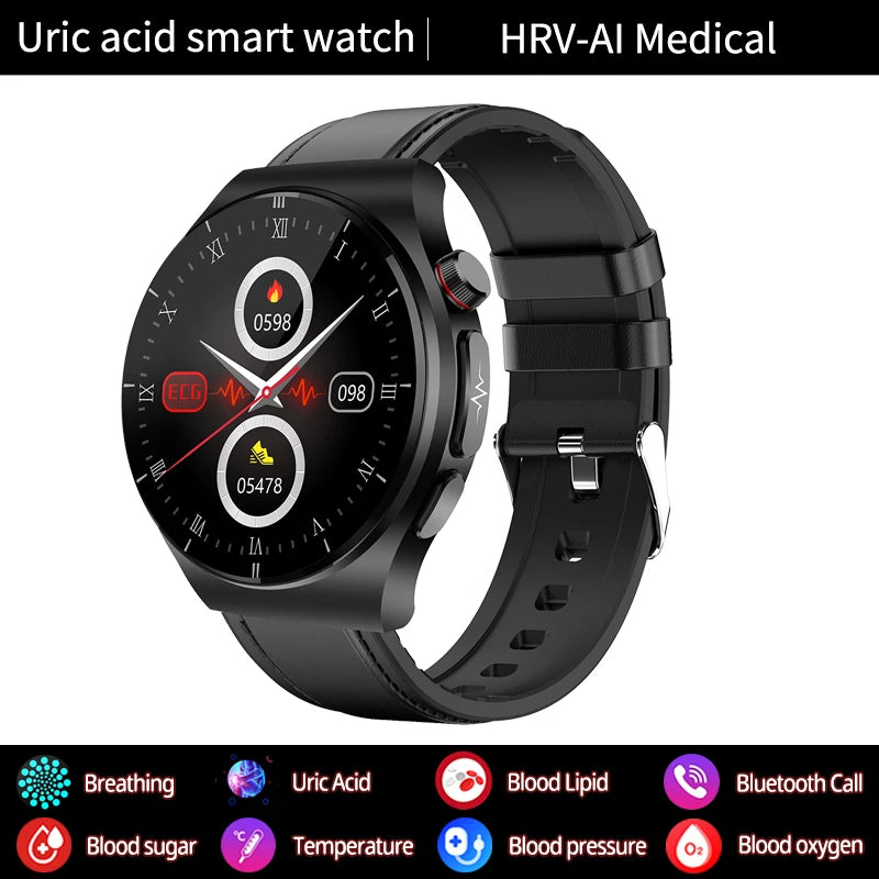 WaveTracker® PulseXplorer - Laser Treatment Smart Watch, Blood Sugar, Lipid and Uric Acid Medical Grade ECG+PPG Health Monitoring