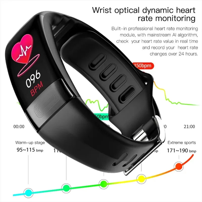 WaveTracker® Energy - Smart Bracelet Body Temperature Monitoring Smart Wristbands ECG PPG Smart Watch Heart Rate Blood Pressure