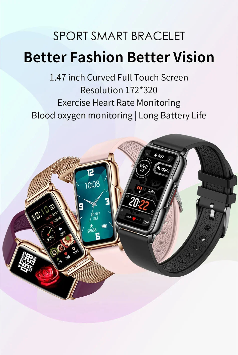 WaveTracker® Venus Pro - Smart Watch Women Full Touch Screen Bluetooth Call IP68